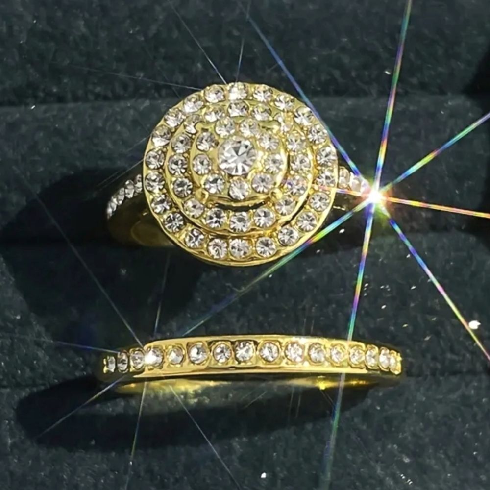 Diamond elegant Stacking wedding ring set sz 10